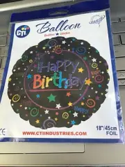 CTI Balloon 18" Happy Birthday Foil Mylar Balloon NEW IN PACKAGE