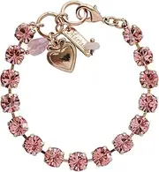 [Mariana] Flamingo Pink Monochromatic Rose Goldtone Classic Shapes Crystal Tennis Bracelet 7 4252 223223mr