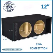 12" Dual Ported / Vented Sub Box Dual Subwoofer Enclosure Speaker Box 32Hz