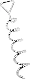 VANZACK Dog Tie Out Cable and Stake Duty Spiral Digging Outdoor Camping Anchor Dog Tie Out Stake Heavy Tent Stakes Ground Tents Dogs Canopy Iron Silver