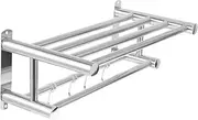 PAMINGONO Bathroom Organizer Wall Mounted Stainless Steel Shelf for Toiletries Towel Rack and Bathroom Sundries Elegant Design Construction Space Saving