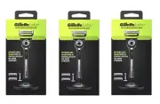 3 x Gillette Labs Razor Handle With Two Cartridges Brand New In Box