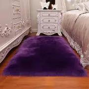 Carpet For Living Room 160x230 Modern Plush Soft Fluffy Bedroom Bedside Mats Bay Window Sofa Chair Pad White Gray Large Rugs purple 180x80cm