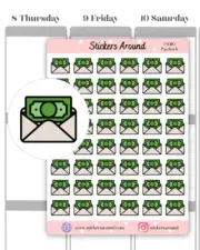 Paycheck Icon Planner Sticker, Pay Day Sticker, Calendar & Journal Sticker