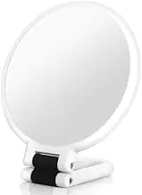 ALANTOP 40X Magnifying Hand Mirror with Handle, Dual-Sided 40X/1X Magnification, Travel-Friendly, Portable Foldable for Makeup, Precision Beauty (White)
