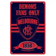 AFL Retro Supporter Tin Sign - Melbourne Demons - Man Cave - Heritage