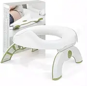 Shanghigh Potty Training Seat Portable - 2IN1 Folding Toddler Toilet Seat Travel Home, Stable Kids Toilet Seat Cover for Boys Girls, Potty Seat Attachment with Splash Guard for Indoor/Outdoor