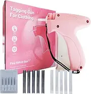 MEIYUETAOSI Micro Stitch Gun for Instant Fabric Repair, Handheld Clothing Fixer with 6 Needles & 2000 Fasteners (Black/White), Portable Mini Sewing Gun for Emergency Repairs, Tags, Hemming