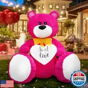 inslife 4FT Tall Valentine's Day Inflatables Pink Plush Teddy Bear with Sweet