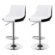 SERENITà Bar Stools Kitchen Bar Stool Leather Barstools Swivel Gas Lift Counter Chairs BS8403 White