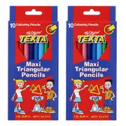 2x 10pc Texta Maxi Triangular Colouring Pencils Drawing Coloured Sketch f/ Kids