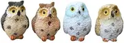 Owl Cute Animal Resin Crafts, Garden Decoration Accessories, Home Decoration Sculptures, 4-Piece Set.