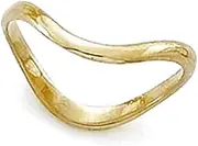[JewelryWeb] 14k Yellow Gold Wave Thumb Ring Band Style-Ring for Women