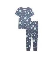 Wonder Nation Toddler Cotton Sleep Tee & Pants Pajama Set, 2 piece, size 12M-5T