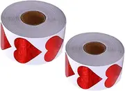 HONMEET 2 Rolls Valentine's Day Heart Labels of Decorative Stickers for DIY Crafts and Messages Adorable Heart Decals for Personal Touch Celebrations