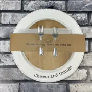 Mud Pie Cheese and Thanks Serving Board & Fork Set Circa