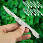 Titanium Mini Multi Utility Folding Knife Scalpel Blade Pocket Keychain EDC Tool