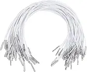 Angoily 50pcs Eye Mask Lanyard Elastic for Masks Double Cord Barbs Elastic Drawstring Cord Barbs Book Binding Card Holder Lanyard Elastic Bands for Crafts Belt Key Holder Barbed Cord White