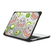 MacBook Air 13-inch (M2 - M4) Bounce Case Cute Sloth in Strawberry Donut with Avocado Broccoli - Kawaii Animal with Green Fruit & Food