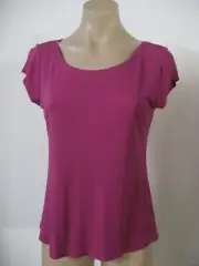 EILEEN FISHER Silk Jersey Stretch Scoop Neck Cap Sleeve Top P Medium PM NWT $118