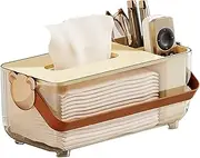 Desktop Tissue Organizer - Decorative Tissue Box Holder,Clear Modern Tissue Box Holder, Stylish Facial Paper Holder for Desk, Home