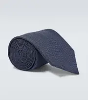 [Canali] Canali Silk and linen tie One Size blue
