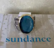 NWT Sundance Catalog Silver Brass Labradorite “Rare Catch Ring” size 4.75-5 $148