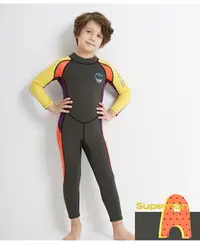在飛比找樂天市場購物網優惠-美琪 兒童潛水服2.5MM 連身長袖游泳衣 保暖防曬浮潛溫泉