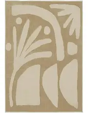 [Miss Amara] Kallua Textured Abstract Neutral Washable Rug in Beige