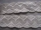 9 1/2 YDS LOVELY VINTAGE TAN LATTICE SWISS COTTON CLUNY LACE TRIM EDGE.