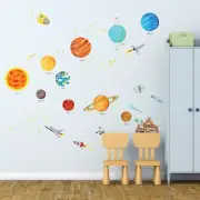 DS9-1501S The Solar System Kids Wall Stickers Wall Decals Peel and Stick Remo...