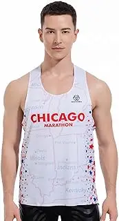 Sanken Men's Seamless Running Tank Tops Ultra Lightweight Marathon Singlets Breathable Race Vests Quick Dry Sleeveless Shirt