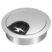 Desk Cable Hole Cover, Zinc Alloy Cord Raceway(50mm, Bright Silver)