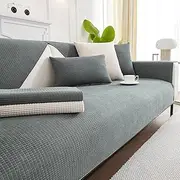[Ksriylm] Anti-Scratch Couch Cover, Waterproof Sectional Couch Slipcover, Sofa Cover for Pet, Cover for 3 Cushion Couch Jacquard Fabric, Love Seat, Non Slip,Breathable,1 Pc 36''x94'' Size, Grey.