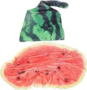 Levemolo 1 Set Watermelon Printed Cozy Flannel Throw Blanket with Cap for Newborns Comfortable and Breathable Accessory for