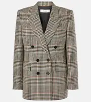 [Chloe] Chloé Double-breasted checked wool blazer AU 12 grey