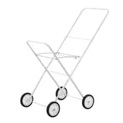 Boxsweden 75cm Foldaway Laundry Trolley Collapsible Metal Washing Cart White