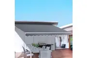 Instahut Retractable Folding Arm Awning Motorised Sunshade 2.5Mx2M Grey