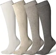 LEVSOX Bamboo Compression Socks for Women&Men 20-30 mmHg Knee High Cute Support Socks for Nurses, Pregnant Women, Travel