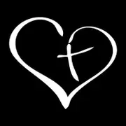 Heart love cross Jesus cross Sticker on The Car Vinyl Decal Waterproof Decoration Car Stickers white 20x17cm
