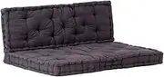 Decor Cushion Pallet Floor Cushions 2 pcs Cotton Black