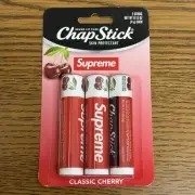 Supreme x Chapstick (3 Pack) One Size Classic Cherry Flavor New Sealed