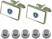 [Select Gifts] Shirt Dress Studs Massachusetts Flag Cufflinks