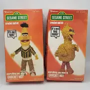 Lot of 2 VTG Sesame Street Crochet 13" Doll KIT It’s Me Big Bird & It's Me Bert