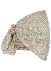 Totême Striped Logo Cotton-blend Sarong - Cream - One Size One Size