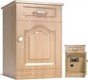 RODOVIA Bedside Cabinet Invisible Safety Box, Electronic Digital Security Safe Box with Drawer, Hidden Safe Home Steel Safe for Office Hotel Jewelry (Wood color)