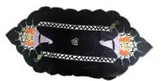 Wimpole Street Halloween Table Runner Witch Applique Black Orange Purple 34"x16"
