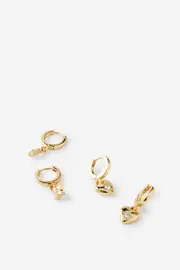 [Rubi] Rubi - 2Pk Mid Earring - Gold plated mini celestial heart north star OS GOLD PLATED MINI CELESTIAL HEART NORTH STAR