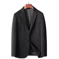在飛比找momo購物網優惠-【巴黎精品】西裝外套休閒西服(輕奢商務黑色經典男外套p1ac