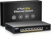 8-Port 5Gb Ethernet Switch (Unmanaged) with 8 x 5G Ethernet Ports, NICGIGA 5Gbe Network Switch for 5Gbps NAS, PCs, WiFi7 Router, 5G Adapter/NIC.